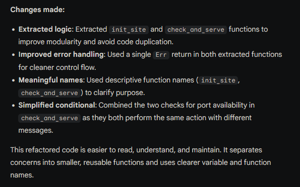 cli.rs refactoring changelog